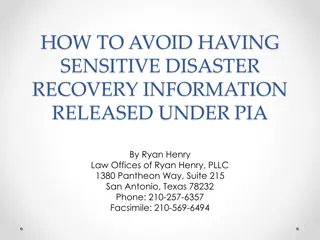 Protecting Sensitive Disaster Recovery Information from Public Release