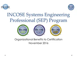 Organizational Benefits of INCOSE Systems Engineering Professional (SEP) Certification