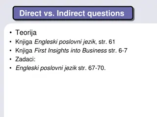 English Business Language Exercises: Direct vs Indirect Questions & Present Simple Tense