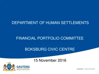 Performance Review of Department of Human Settlements Financial Portfolio Committee