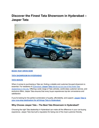 Discover the Finest Tata Showroom in Hyderabad – Jasper Tata