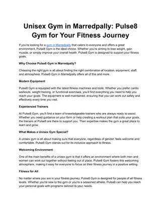 Unisex Gym in Marredpally_ Pulse8 Gym for Your Fitness Journey