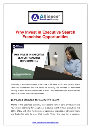 Why Invest in Executive Search Franchise Opportunities