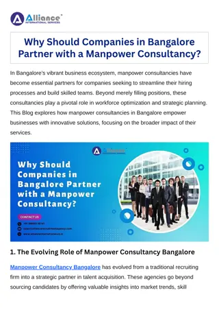 Why Should Companies in Bangalore Partner with a Manpower Consultancy