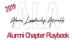 Alumni Chapter Playbook Updates and Strategic Goals Overview