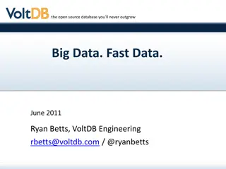 VoltDB: The Database Solution for Big Data Challenges