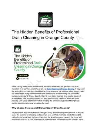 Orange County Drain Cleaning Services – Expert Solutions for Clog-Free Drains