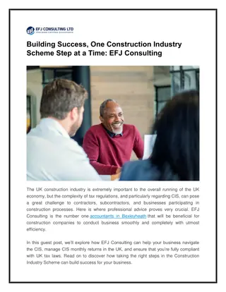 Building Success One Construction Industry Scheme Step at a Time EFJ Consulting