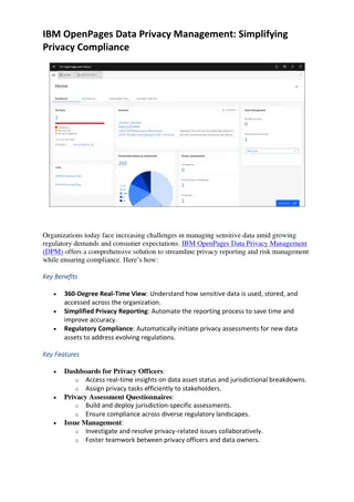 IBM OpenPages Data Privacy Management