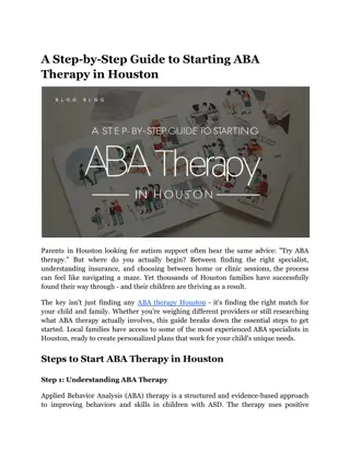 A Step-by-Step Guide to Starting ABA Therapy in Houston