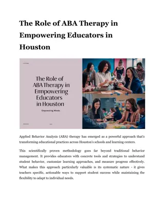 The Role of ABA Therapy in Empowering Educators in Houston