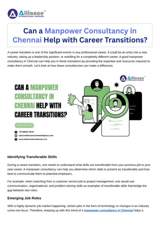 Can a Manpower Consultancy in Chennai Help with Career Transitions