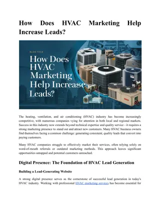 How Does HVAC Marketing Help Increase Leads?