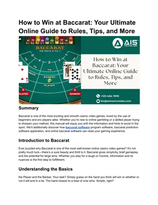 How to Win at Baccarat_ Your Ultimate Online Guide to Rules, Tips, and More