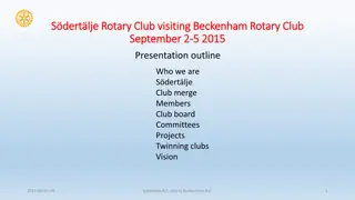 S.dert.lje Rotary Club Visit to Beckenham Rotary Club Presentation