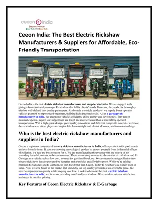 Ceeon India The Best Electric Rickshaw Manufacturers & Suppliers for Affordable, Eco-Friendly Transportation