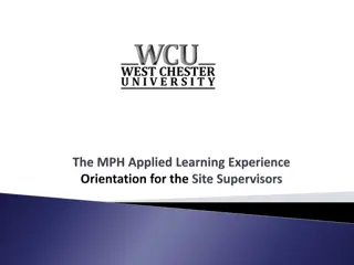 MPH Program at WCU: ALE Site Supervisor Overview