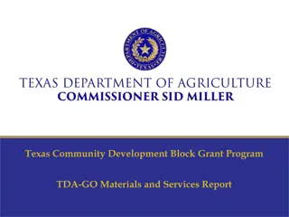 Texas Community Development Block Grant Program - Materials and Services Report