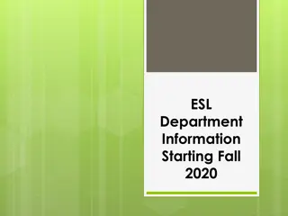 Comprehensive Information on ESL Department's Fall 2020 Offerings