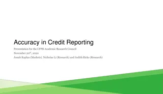 Evolution of Credit Reporting and Consumer Awareness