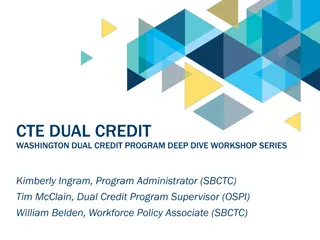 CTE Dual Credit Washington Deep Dive Workshop Series Overview