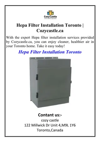 Hepa Filter Installation Toronto  Cozycastle.ca