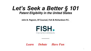 Seeking Improved Patent Eligibility in the US