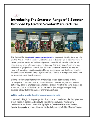 Introducing The Smartest Range of E-Scooter Provided by Electric Scooter Manufacturer