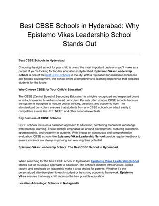 Best CBSE Schools in Hyderabad_ Why Epistemo Vikas Leadership School Stands Out