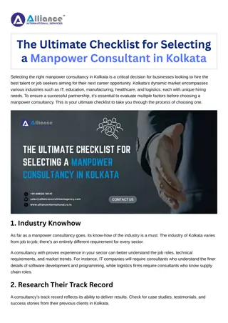 The Ultimate Checklist for Selecting a Manpower Consultant in Kolkata