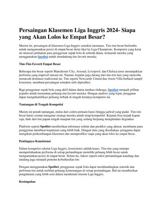 Persaingan Klasemen Liga Inggris 2024- Siapa yang Akan Lolos ke Empat Besar.docx