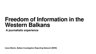 Challenges in Freedom of Information: The Balkan Perspective