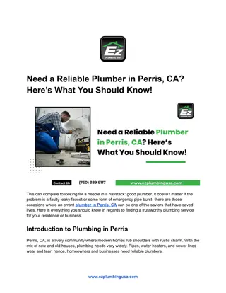 Need a Reliable Plumber in Perris, CA