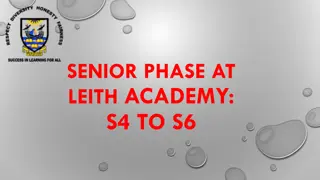 Senior Phase Opportunities and Progression at Leith Academy