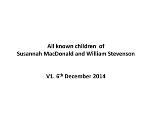 The Descendants of Susannah MacDonald and William Stevenson