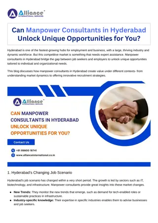 Can Manpower Consultants in Hyderabad Unlock Unique Opportunities for You