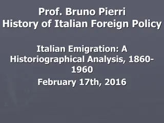 Italian Emigration: A Historical Analysis, 1860-1961