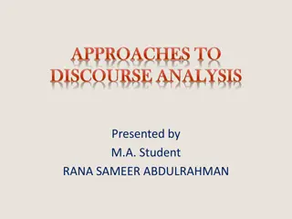 Analysis of Discourse Styles in Therapeutic Conversations by Labov and Fanshel