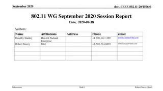 IEEE 802.11-20/1506r1 September 2020 Session Report