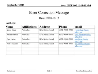 IEEE 802.11-18-1535r1 Error Correction Method for High Utilization Networks