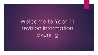 Year 11 Revision Information Evening: Tips, Tools, and Strategies