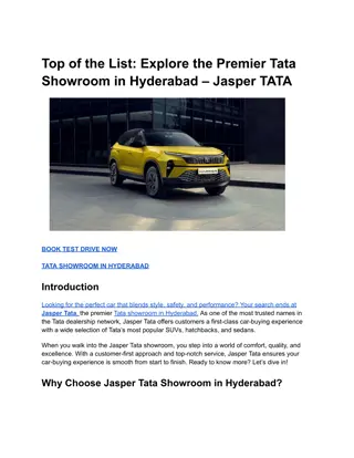 Top of the List_ Explore the Premier Tata Showroom in Hyderabad – Jasper TATA