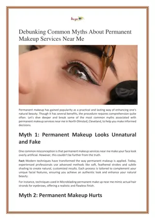 Debunking Common Myths About Permanent Makeup Services Near Me