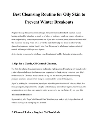 Best Cleansing Routine for Oily Skin to Prevent Winter Breakouts