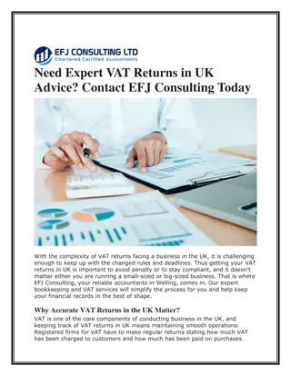 Need Expert VAT Returns in UK Advice Contact EFJ Consulting Today