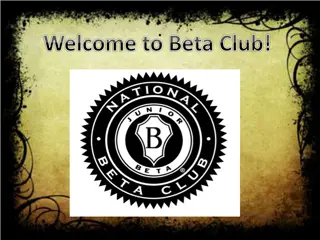 Beta Club Meeting Information and Opportunities