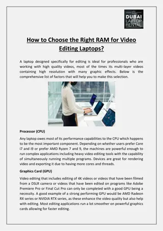 How to Choose the Right RAM for Video Editing Laptops?