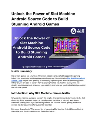 Unlock the Power of Slot Machine Android Source Code to Build Stunning Android Games