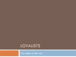 Divided Loyalties: Patriots, Loyalists, and the American Revolution