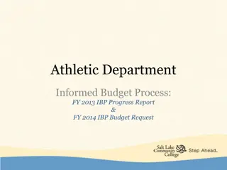 Athletic Department Budget and Remodeling Requests Summary